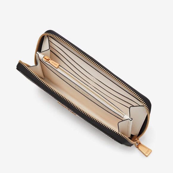 Kate Spade New York Morgan Painterly Houndstooth Zip Around Continental Wallet - Picture 3 of 5